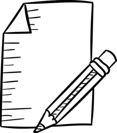 Paper And Pencil Simple Line Art Svg, Free Vectors File